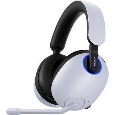 سوني Flgship Wireless Gaming Headset with NC سماعة رأس  للالعاب، تفعيل خاصية الغاء الضجيج، لاسلكي، يو اس  بي للشحن، ميكروفون أحادي الاتجاه، أسود ‎/‎ أبيض
