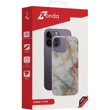 Xonda Natural Marble Back Cover Mobile Case, for iPhone 14 Pro