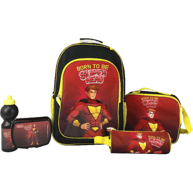 Roco Super Hero 5-in-1 Value Set Backpack with Accessory, Red/Yellow