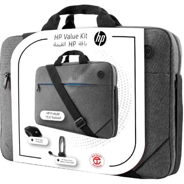 HP Value Kit Prelude;Mouse Wireless 200;Stereo 3.5 mm Headset, Accessory Bundle, Universal, Black