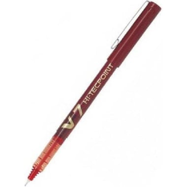 Pilot V7 Hi-Tecpoint Liquid Ink Pen, Red Ink Color, 0.7 mm, Needle Tip