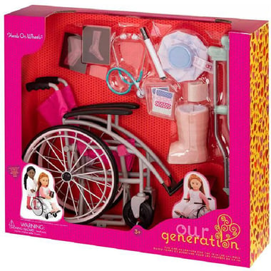Our Generation Deluxe Heals On Wheels, Medical Set with Wheelchair Play Accessory, 3 Years and Above