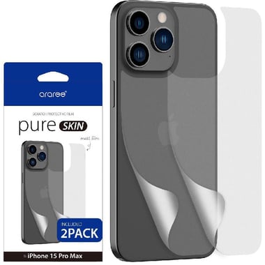 Araree Pure Skin Scratch Protection Film Smartphone Screen Protector, Matt Film (2 Pcs), for iPhone 15 Pro Max