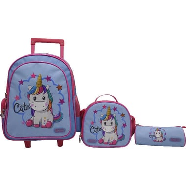 Roco Unicorn Cute 3-in-1 3-Colour Trolley Bag with Accessory, for 15.6" (Device), Green