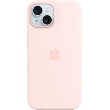 Apple Silicone Back Cover Mobile Case with MagSafe, for iPhone 15, Light Pink