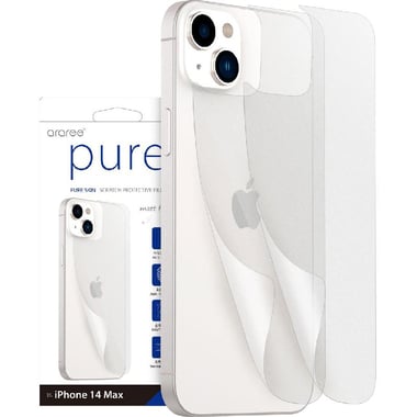 Araree Pure Skin Scratch Protection Film Smartphone Screen Protector, TPU Film for Device Rear Body (2 Pcs), for iPhone 14 Plus