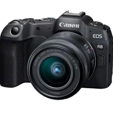 Canon EOS R8 Mirrorless Camera, 24.2 MP, with 24 - 50 mm (F4.5-6.3) Lens, Wi-Fi/Bluetooth, 4K/60fps