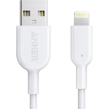 Anker PowerLine II Lightning to USB Sync & Charge Cable, 1.83 m ( 6.00 ft ), White