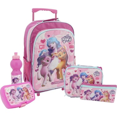 Hasbro My Little Pony 5-in-1 Value Set Trolley Bag with Accessory, Purple/Multi-Color
