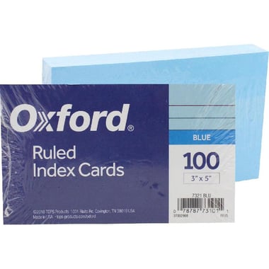 Oxford Index Cards, 3" X 5", Blue