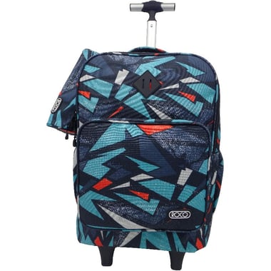 Roco Geometry Abstract Trolley Bag with Accessory, for 15.6" (Device), Blue/Black