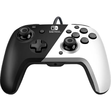 PDP Faceoff Deluxe+ Controller, Wired, for Nintendo Switch, Black/White