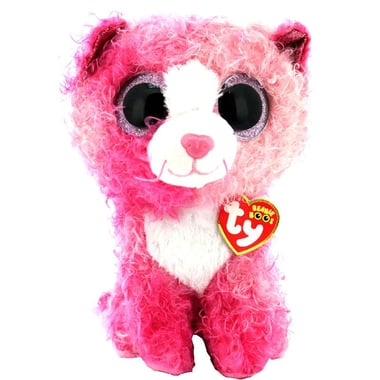 TY Beanie Boos Reagan The Pink Cat Plush Toy, Pink/White, 3 Years and Above