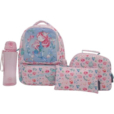 Atrium Mermaid Classic 4-in-1 Value Set Backpack with Accessory, Pink/Blue