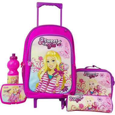 Roco Sweet Girl with Candy 5-in-1 Value Set Trolley Bag with Accessory, Pink