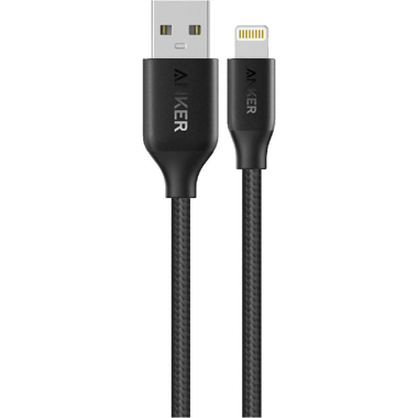Anker PowerLine+ II Lightning to USB Sync & Charge Cable, 3.00 ft ( 91.44 cm ), Black