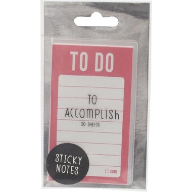 Roco Trendy Self Stick Notes, "To Do List" Note Pad, Pink