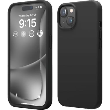 Elago Silicone Back Cover Mobile Case, for iPhone 15, Black