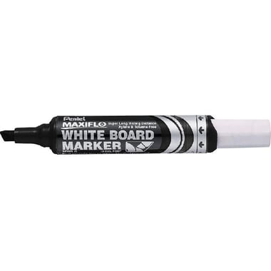 Pentel MaxiFlo Whiteboard Marker, 6 mm Chisel Tip, Black