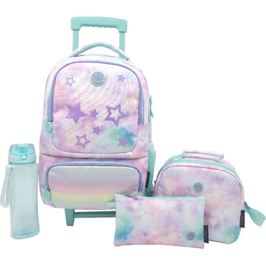 Atrium Classic Twinkle Stars 4-in-1 Value Set Trolley Bag with Accessory, Purple