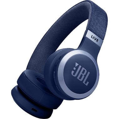 JBL Live 670NC On-Ear Headphones, Active Noise Cancelling, Bluetooth, USB (Charging), Built-in Microphone, Blue