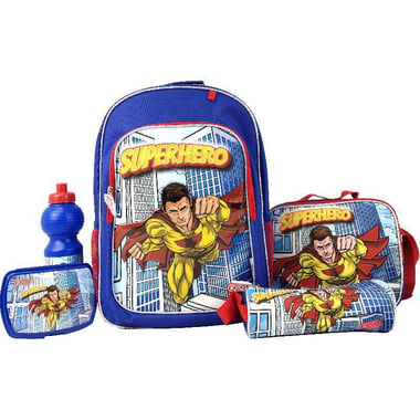 Roco Super Hero 5-in-1 Value Set Backpack with Accessory, Blue/Red