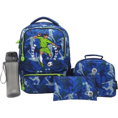 Atrium Soccer 4-in-1 Value Set Backpack with Accessory, Blue