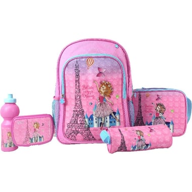 Roco Eiffel Paris 5-in-1 Value Set Backpack with Accessory, Pink