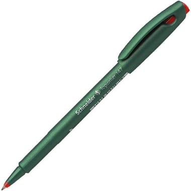 Schneider Topwriter 147 Fibre Pen, Red Ink Color, 0.6 mm, Hard Fibre Tip, 10 Pieces