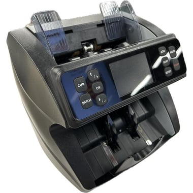 Banknote Counter, 1000 Notes/Minute, 200 Notes - Stacker Capacity, for All Currencies (Sorted), Black