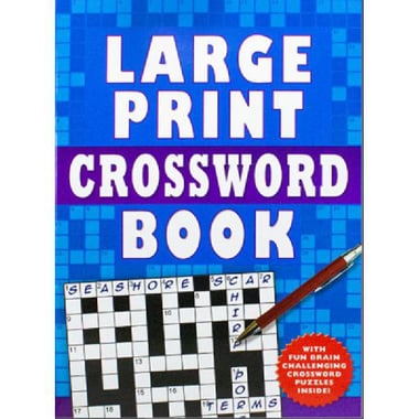 Large Print Crossword Book - with Fun Brain Challenging Crossword Puzzles Inside!