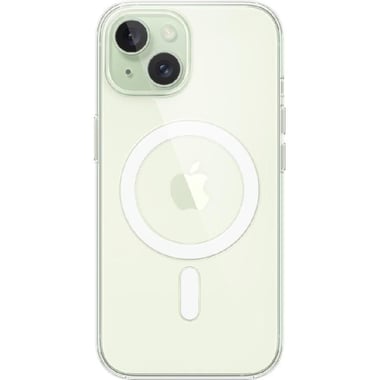 Apple Clear Back Cover Mobile Case with MagSafe, for iPhone 15, Clear