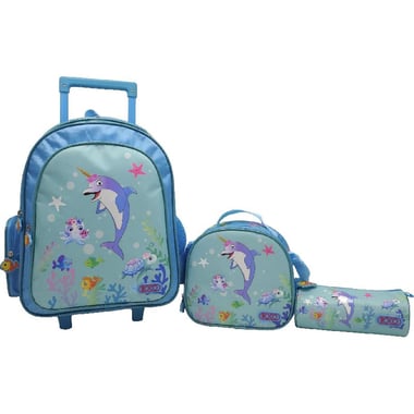 Roco Dolphin Animals 3-in-1 Trolley Bag with Accessory, for 15.6" (Device), Green