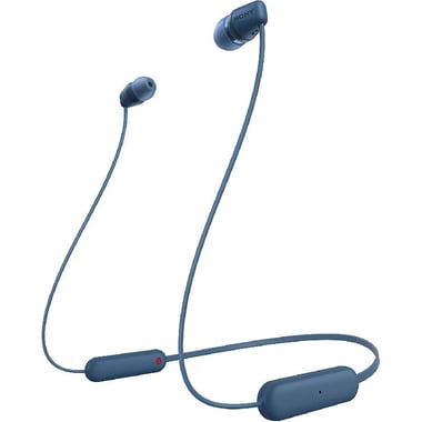 Sony WI-C100 In-Ear Earphones with Neckband, Bluetooth, USB (Charging), Built-in Microphone, Blue