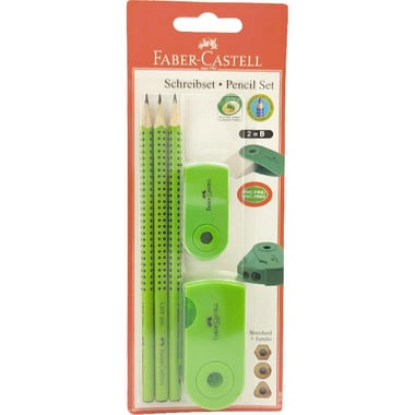 Faber-Castell 4-in-1 School Stationery Set, 4 Items, Green