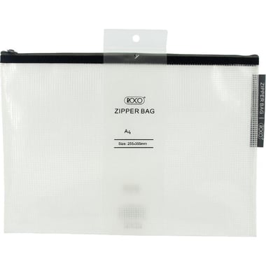 Roco Document Pouch, A4, Topload Opening, Clear/Black Accent