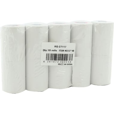 Roco Adding Machine Paper Roll, Single Ply, 57.00 mm ( 2.24 in ), White