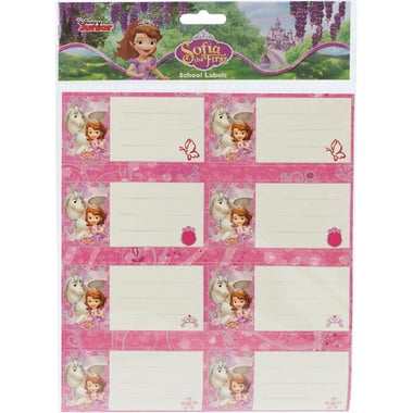 Disney Sofia The First Name Labels, 3 Sheets (24 Stickers)