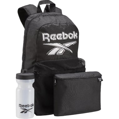 Reebok Kids Lunch Set Backpack with Accessory, Black/White