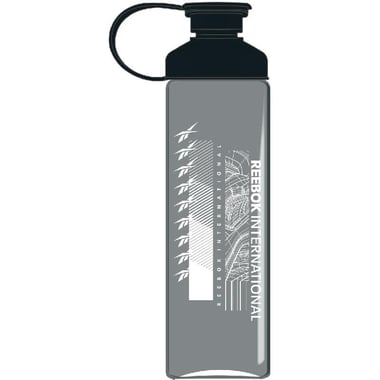 Reebok Foundation Tech Style International Plastic Water Bottle, 750.00 ml ( 1.32 pt ), Clear/Black