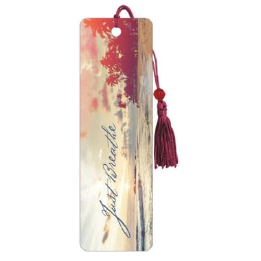 Antioch Beaded Bookmark, "Just Breathe", Laminated Board/String