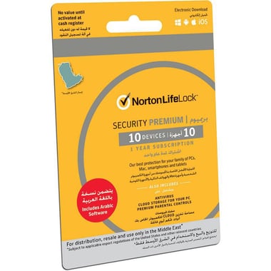 Norton Security Premium 10 Device, English, 10 Users, Product Key (Internet Download)