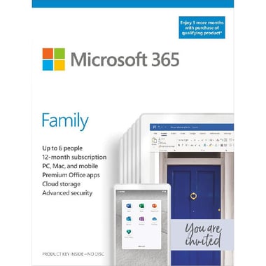 Microsoft 365: Family, 15 Months, Arabic/English, 6 Users, E-Voucher