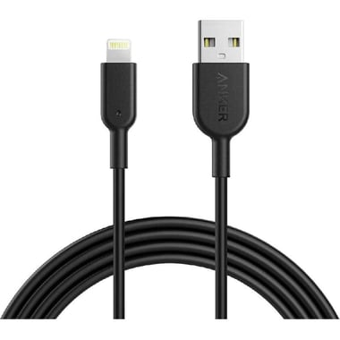Anker PowerLine II Lightning to USB Sync & Charge Cable, 6.00 ft ( 1.83 m ), Black