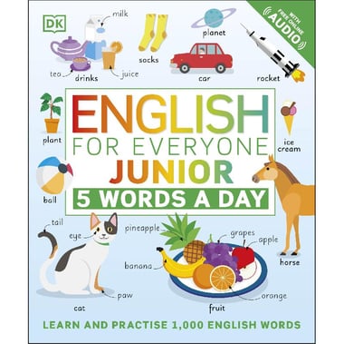 English for Everyone Junior: 5 Words a Day - Learn and Practise 1،000 English Words