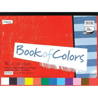 Mead Academie Book of Colors, Heavyweight Construction Art Paper, 12" X 9", Assorted Color