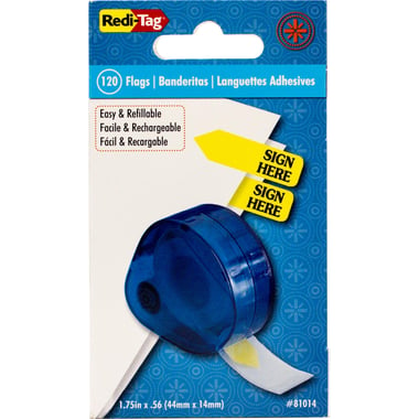 Redi-Tag Tape Flags, "Sign Here", Yellow