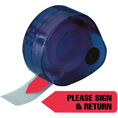 Redi-Tag Tape Flags, "Please Sign & Return", Red