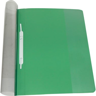 Roco LW320 Clear Front Report Cover, A4, Prong Paper Fastener, PVC Material, Green