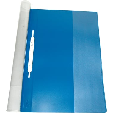 Roco LW350 Clear Front Report Cover, F4, Prong Paper Fastener, PVC Material, Blue